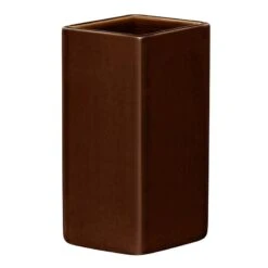 Iittala Ruutu Ceramic Vase, 180 Mm, Brown