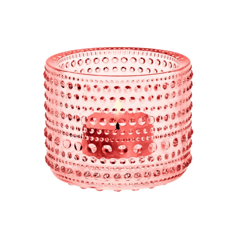 Iittala Kastehelmi Tealight Candleholder 64 Mm, Salmon 3 Iittala Kastehelmi Tealight Candleholder 64 Mm, Salmon