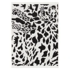 Iittala OTC Cheetah Hand Towel, Black - White