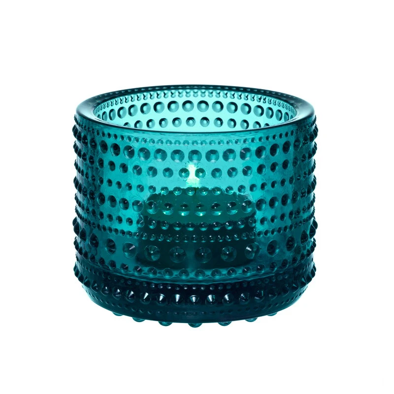 Iittala Kastehelmi Tealight Candleholder 64 Mm, Seablue 3 Iittala Kastehelmi Tealight Candleholder 64 Mm, Seablue