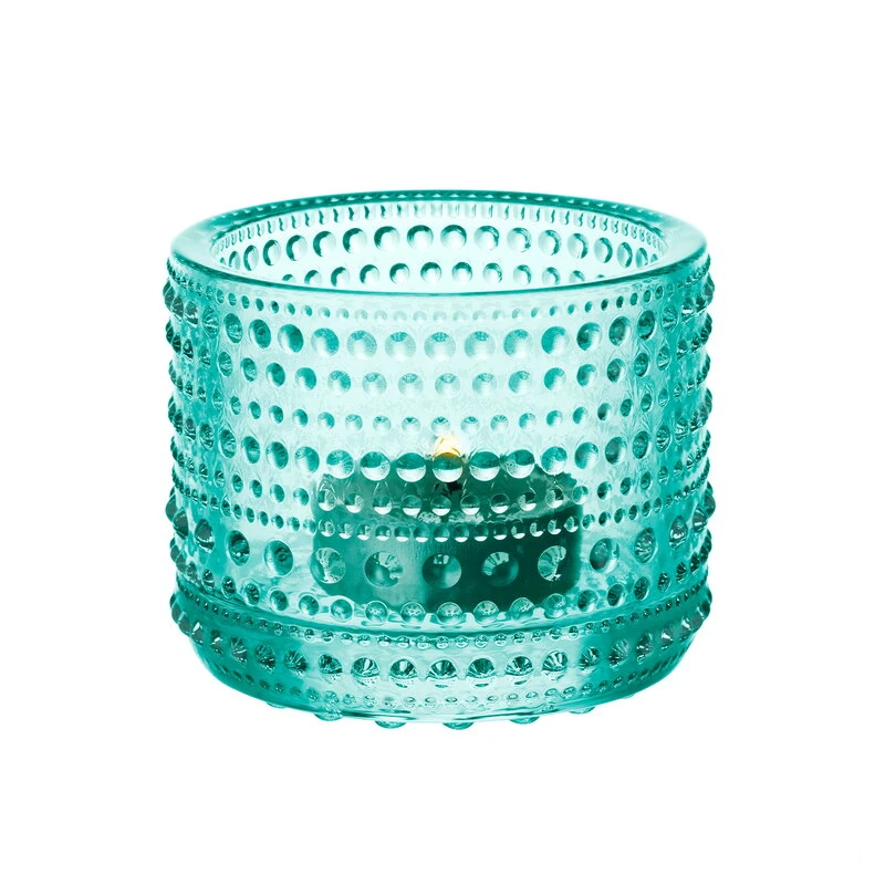Iittala Kastehelmi Tealight Candleholder 64 Mm, Water Green 4 Iittala Kastehelmi Tealight Candleholder 64 Mm, Water Green - Image 2