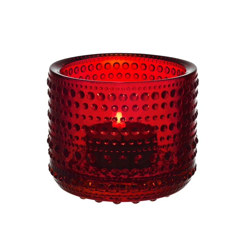 Iittala Kastehelmi Tealight Candleholder 64 Mm, Cranberry 3 Iittala Kastehelmi Tealight Candleholder 64 Mm, Cranberry