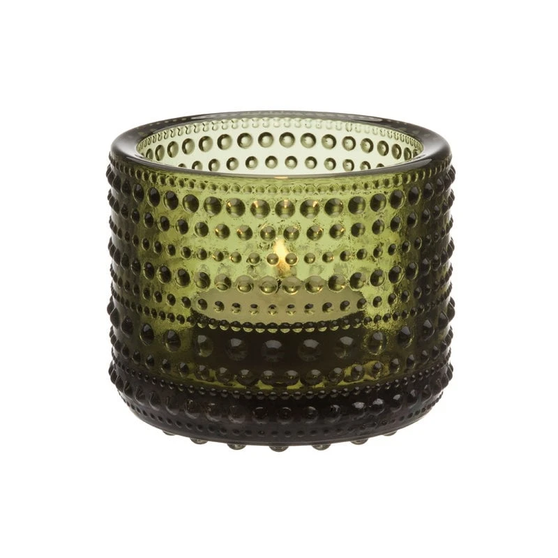 Iittala Kastehelmi Tealight Candleholder 64 Mm, Moss Green 3 Iittala Kastehelmi Tealight Candleholder 64 Mm, Moss Green