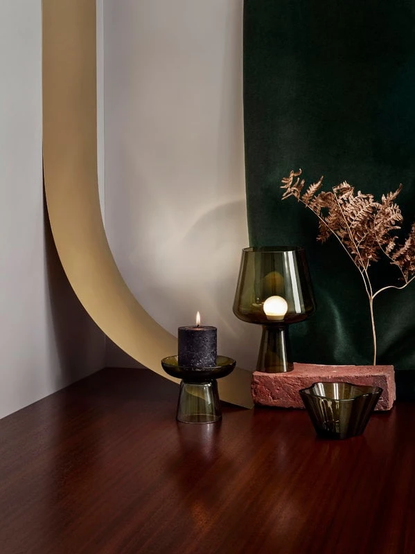 Iittala Leimu Table Lamp 24 Cm, Moss Green 6 Iittala Leimu Table Lamp 24 Cm, Moss Green - Image 4