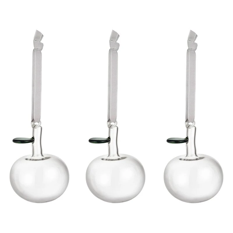 Iittala Glass Apple, 3 Pcs, Clear 3 Iittala Glass Apple, 3 Pcs, Clear